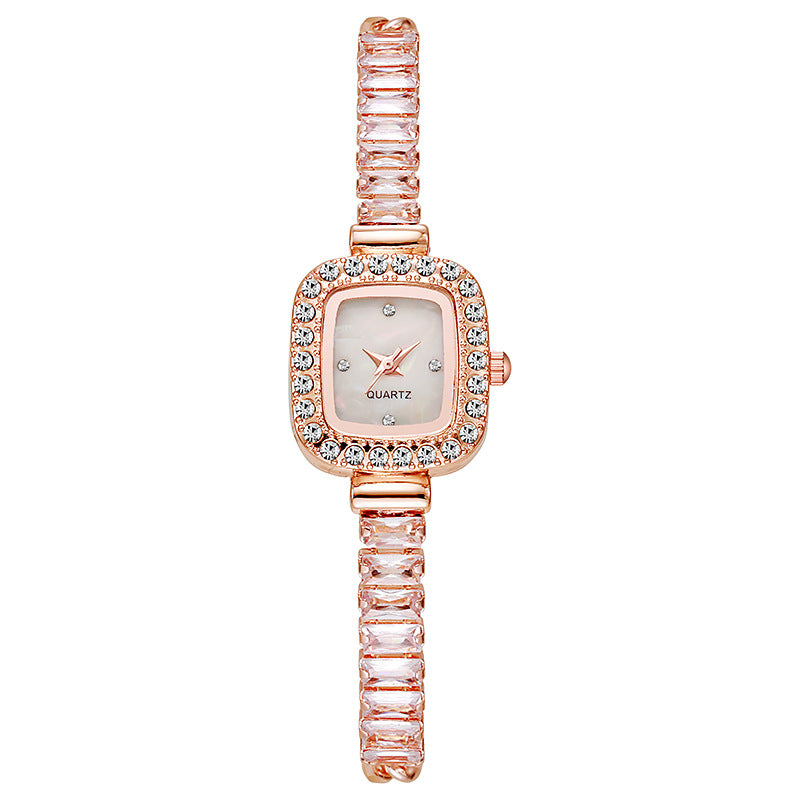 Fashion Rhinestone Women Watch Square Dial Ladies Quartz Watches Bracelet Band Wristwatches