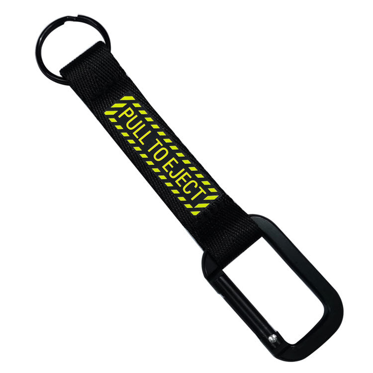PULL TO EJECT (Black) Designed Mountaineer Style Key Chains