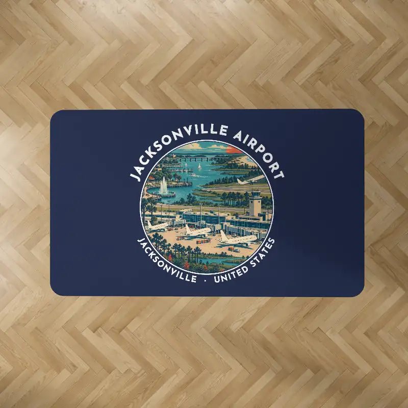 Albert J. Ellis Airport (OAJ) Carpets - Carpet Rectangle - Badge - Dark Blue