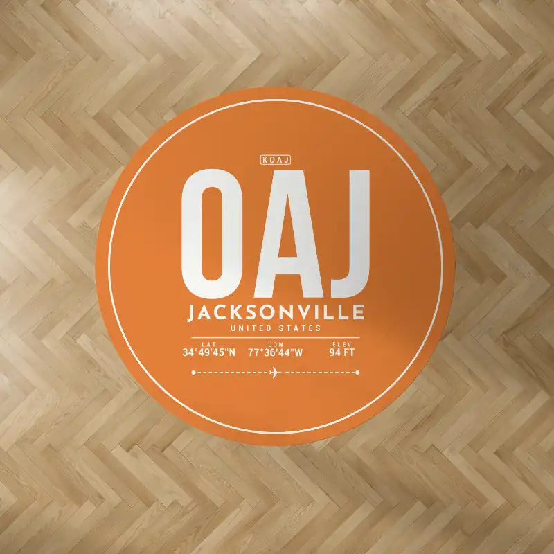Albert J. Ellis Airport (OAJ) Carpets - Carpet Round - ID Tag - Orange