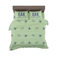 Thumbnail for Oakland San Francisco Bay Airport (OAK) Bedding Sets & Blankets - Bedding Set - Pattern - Light Green