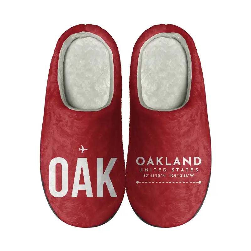 Oakland San Francisco Bay Airport (OAK) Slippers & Flip Flops - Slippers - Cotton - Code - Different - Red