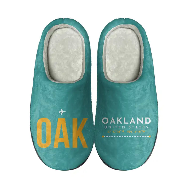 Oakland San Francisco Bay Airport (OAK) Slippers & Flip Flops - Slippers - Cotton - Code - Different - Turquoise