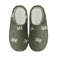 Thumbnail for Oakland San Francisco Bay Airport (OAK) Slippers & Flip Flops - Slippers - Cotton - Pattern - Green Army