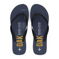Thumbnail for Oakland San Francisco Bay Airport (OAK) Slippers & Flip Flops - Slippers - Flip Flops - Code - Navy Blue