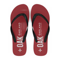 Thumbnail for Oakland San Francisco Bay Airport (OAK) Slippers & Flip Flops - Slippers - Flip Flops - Code - Red