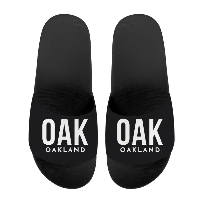 Oakland San Francisco Bay Airport (OAK) Slippers & Flip Flops - Slippers - Sport - Code - Black