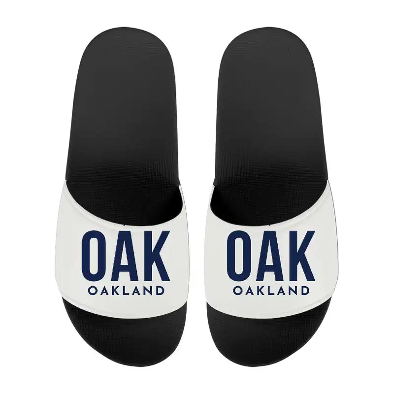 Oakland San Francisco Bay Airport (OAK) Slippers & Flip Flops - Slippers - Sport - Code - White