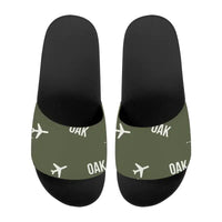 Thumbnail for Oakland San Francisco Bay Airport (OAK) Slippers & Flip Flops - Slippers - Sport - Pattern - Green Army