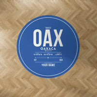 Thumbnail for Oaxaca International Airport (OAX) Carpets - Carpet Round - ID Tag + Name - Blue