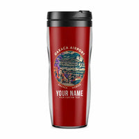 Thumbnail for Oaxaca International Airport (OAX) Travel Mugs - Badge + Name - Plastic (No Holder) - Red
