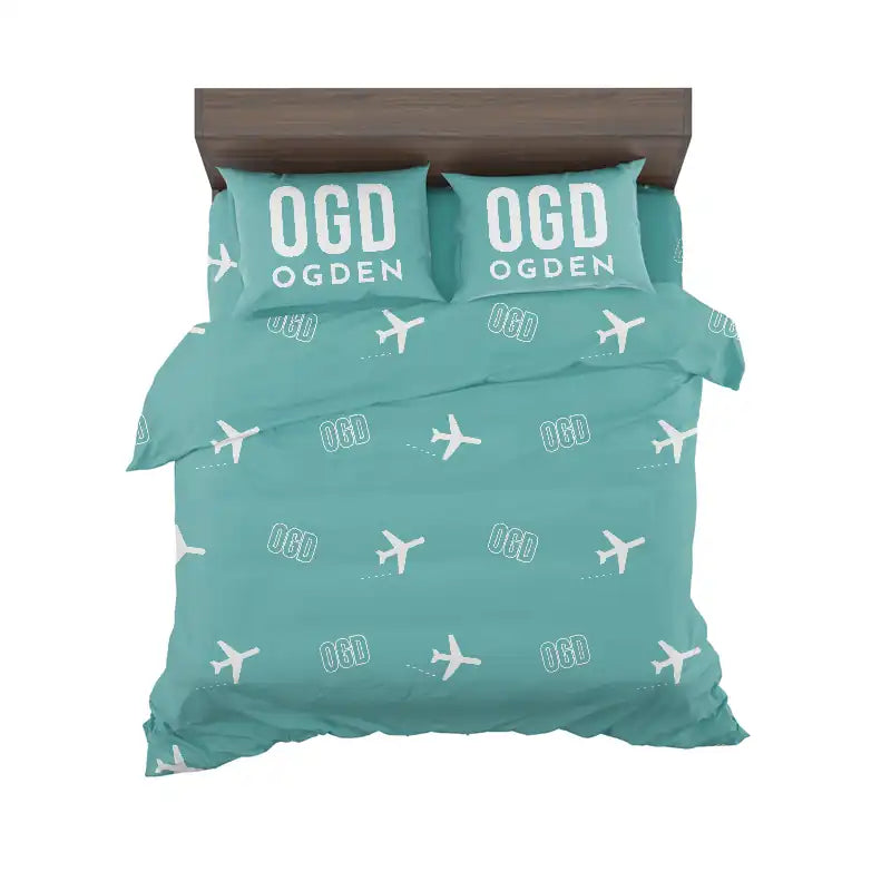Ogden Hinckley Airport (OGD) Bedding Sets & Blankets - Bedding Set - Pattern - Turquoise