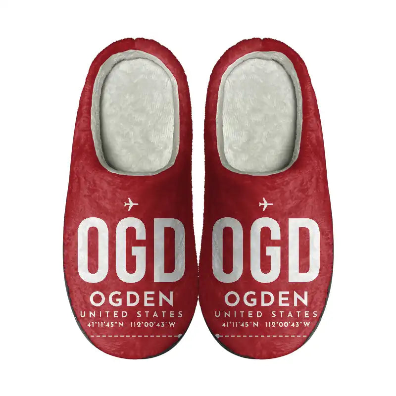 Ogden Hinckley Airport (OGD) Slippers & Flip Flops - Slippers - Cotton - Code - Same - Red