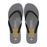 Thumbnail for Ogden Hinckley Airport (OGD) Slippers & Flip Flops - Slippers - Flip Flops - Code - Gray