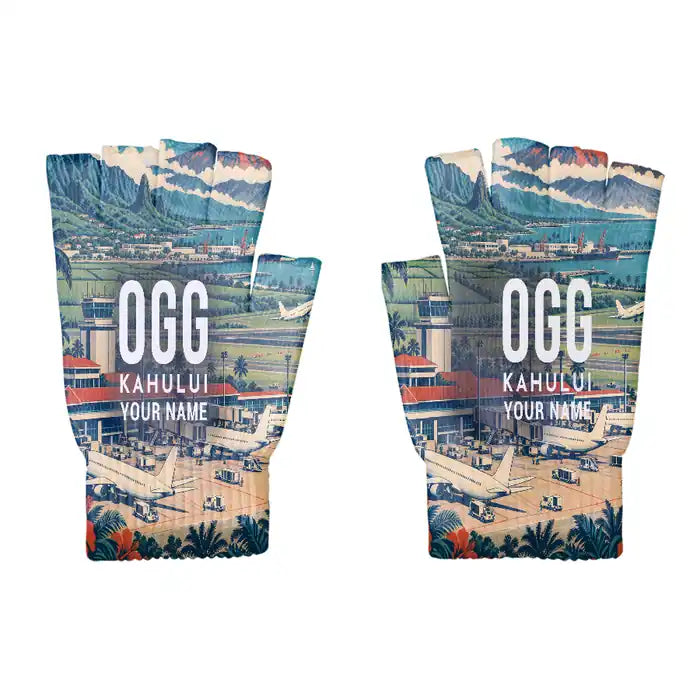 Kahului Airport (OGG) Gloves - Gloves - Cut - 3D + Name