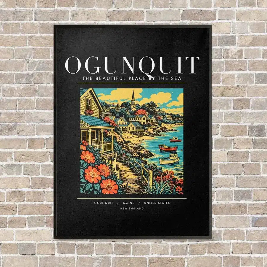 OGUNQUIT - Poster - Canvas Framed - Black