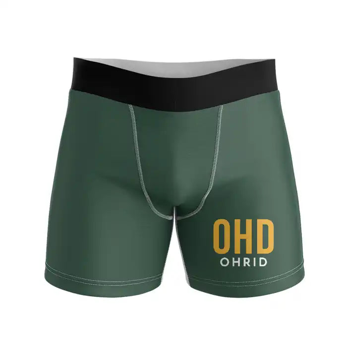 Ohrid St. Paul the Apostle Airport (OHD) Men Boxers - Code - Dark Green