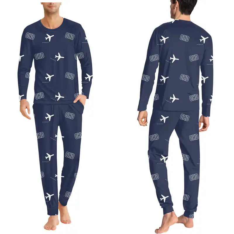 Ohrid St. Paul the Apostle Airport (OHD) Pajamas - Men Pajamas - Navy Blue