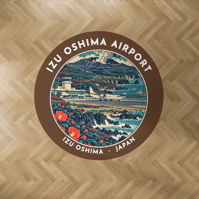 Oshima Airport (OIM) Carpets - Carpet Round - Badge - Brown