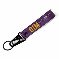 Thumbnail for Oshima Airport (OIM) Hawk-Shaped Key Chains - Hawk Key Chain - Tag - Purple