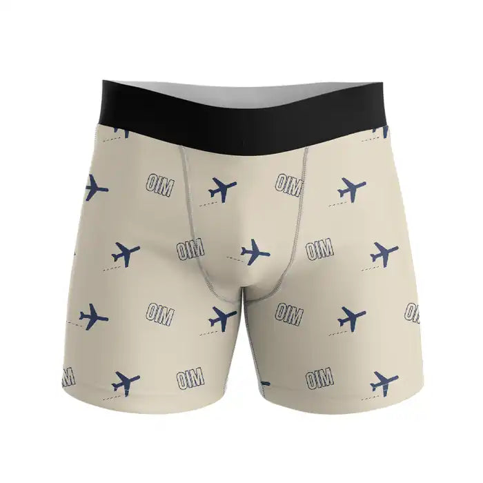 Oshima Airport (OIM) Men Boxers - Pattern - Beige