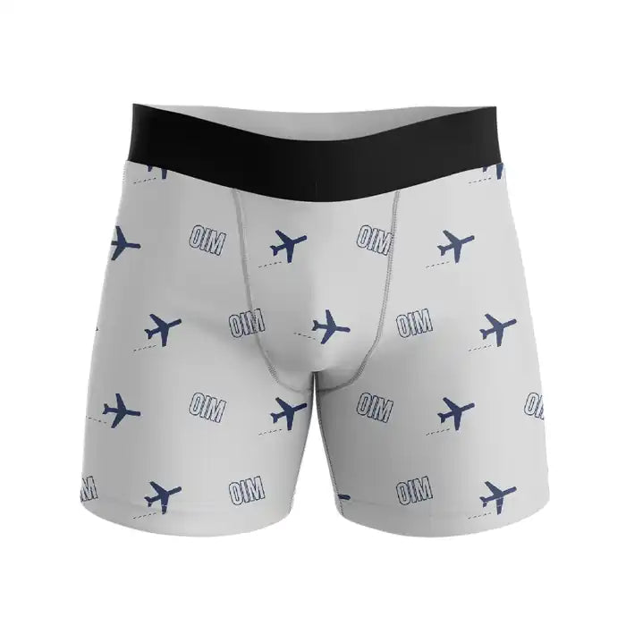 Oshima Airport (OIM) Men Boxers - Pattern - Light Gray