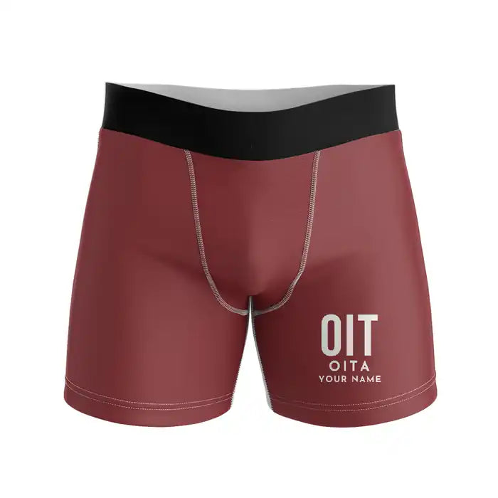 Oita Airport (OIT) Men Boxers - Code + Name - Dark Red