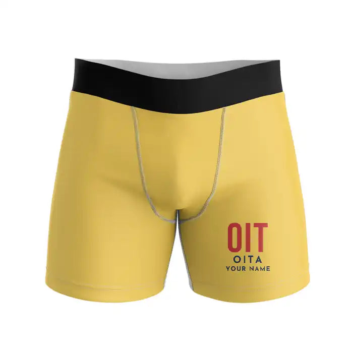 Oita Airport (OIT) Men Boxers - Code + Name - Yellow