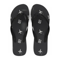 Thumbnail for Oita Airport (OIT) Slippers & Flip Flops - Slippers - Flip Flops - Pattern - Black