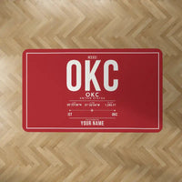 Thumbnail for Will Rogers International Airport (OKC) Carpets - Carpet Rectangle - ID Tag + Name - Red