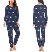 Thumbnail for Okadama Airport (OKD) Pajamas - Women Pajamas - Navy Blue