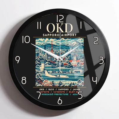 OKD - Poster - Wall Clock Framed - Black