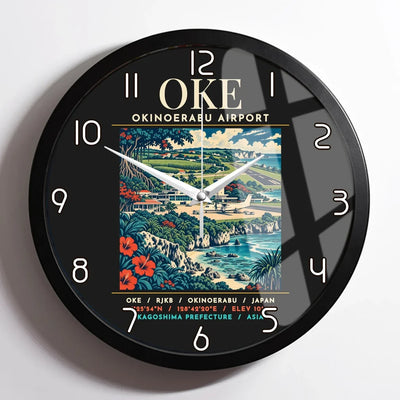 OKE - Poster - Wall Clock Framed - Black