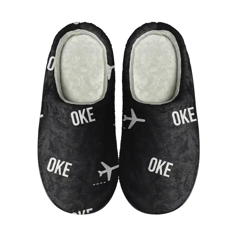 Okierabu Airport (OKE) Slippers & Flip Flops - Slippers - Cotton - Pattern - Black