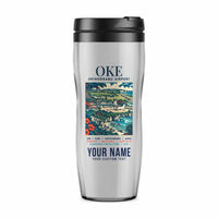Thumbnail for Okierabu Airport (OKE) Travel Mugs - Poster + Name - Plastic (No Holder) - Light Gray