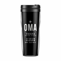 Thumbnail for Omaha Eppley Airfield (OMA) Travel Mugs - ID Tag - Plastic (No Holder) - Black