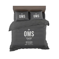 Thumbnail for Omsk Central Airport (OMS) Bedding Sets & Blankets - Bedding Set - ID Tag - Black