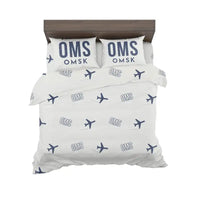Thumbnail for Omsk Central Airport (OMS) Bedding Sets & Blankets - Bedding Set - Pattern - White