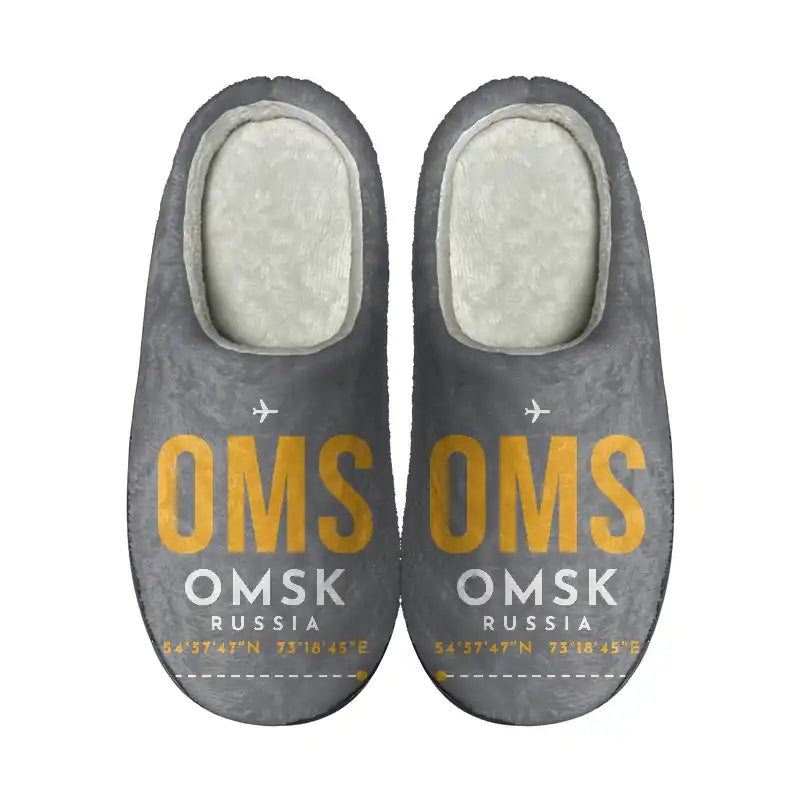 Omsk Central Airport (OMS) Slippers & Flip Flops - Slippers - Cotton - Code - Same - Gray