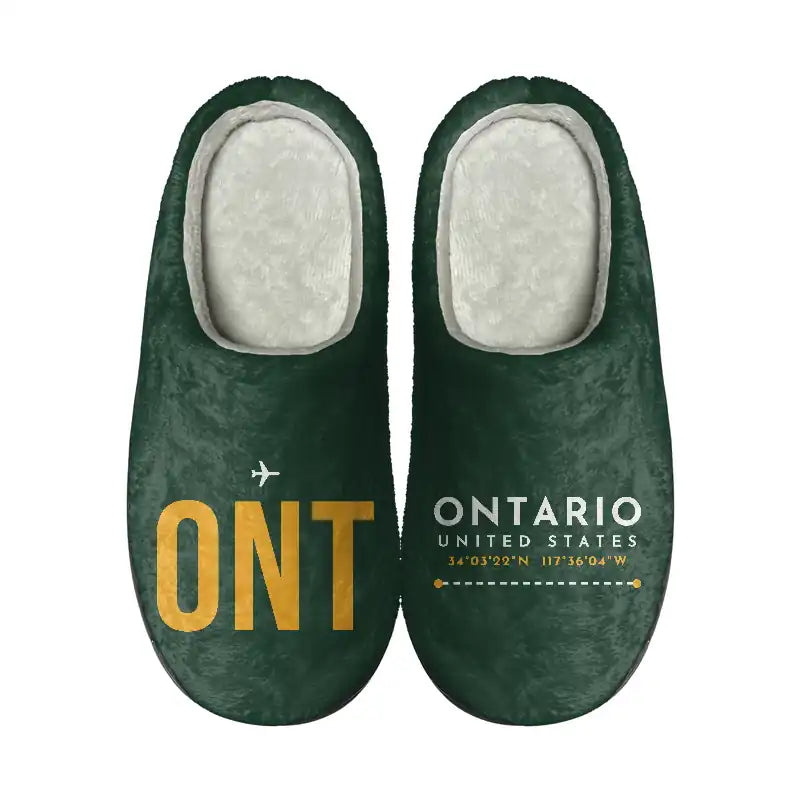 Ontario International Airport (ONT) Slippers & Flip Flops - Slippers - Cotton - Code - Different - Dark Green