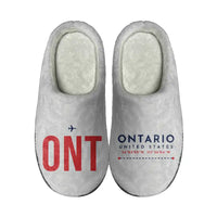 Thumbnail for Ontario International Airport (ONT) Slippers & Flip Flops - Slippers - Cotton - Code - Different - Light Gray