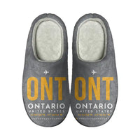 Thumbnail for Ontario International Airport (ONT) Slippers & Flip Flops - Slippers - Cotton - Code - Same - Gray
