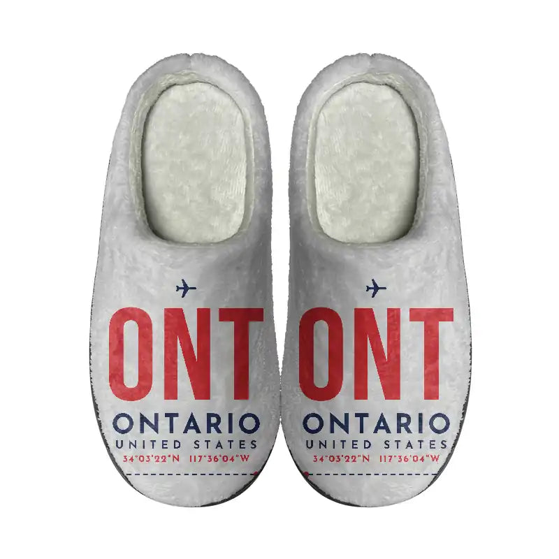 Ontario International Airport (ONT) Slippers & Flip Flops - Slippers - Cotton - Code - Same - Light Gray