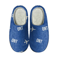 Thumbnail for Ontario International Airport (ONT) Slippers & Flip Flops - Slippers - Cotton - Pattern - Blue