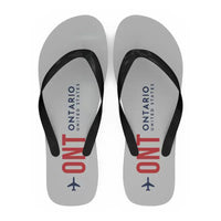 Thumbnail for Ontario International Airport (ONT) Slippers & Flip Flops - Slippers - Flip Flops - Code - Light Gray