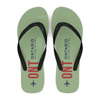 Thumbnail for Ontario International Airport (ONT) Slippers & Flip Flops - Slippers - Flip Flops - Code - Light Green
