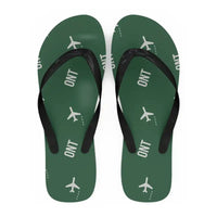 Thumbnail for Ontario International Airport (ONT) Slippers & Flip Flops - Slippers - Flip Flops - Pattern - Green