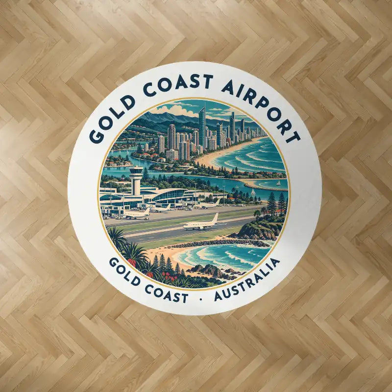 Gold Coast Airport (OOL) Carpets - Carpet Round - Badge - White