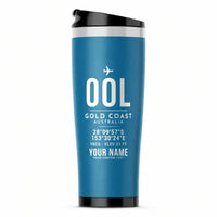 Thumbnail for Gold Coast Airport (OOL) Travel Mugs - ID Tag + Name - Stainless Steel (No Holder) - Light Blue