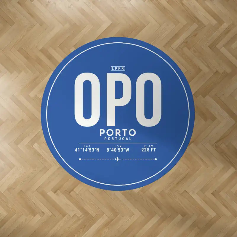 Porto Francisco Sá Carneiro Airport (OPO) Carpets - Carpet Round - ID Tag - Blue